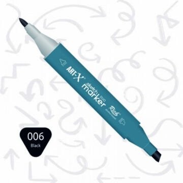 ART-X Çift Uçlu Sketch Marker Kalem 006 Black