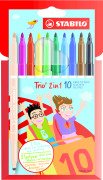 Stabilo Trio 2in1 Çift Uçlu Keçeli Kalem Seti 10 Renk Paket