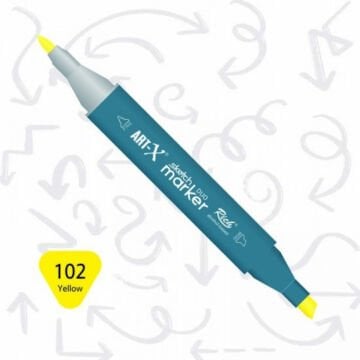 ART-X Çift Uçlu Sketch Marker Kalem 102 Yellow