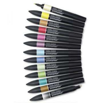 Winsor Newton Promarker Set 2 (12 Renk + Karıştırıcı)