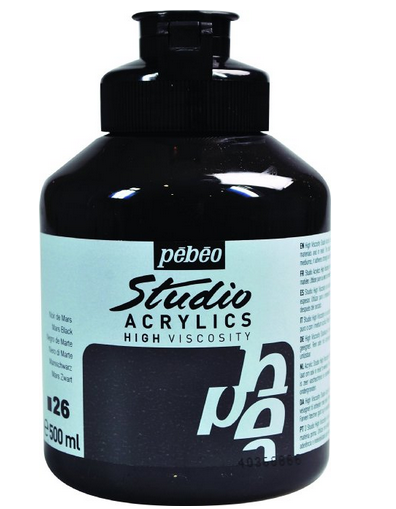 Pebeo Studio Akrilik Boya 500ml 26 Mars Black