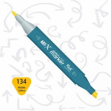 ART-X Çift Uçlu Sketch Marker Kalem 134 Middle Yellow