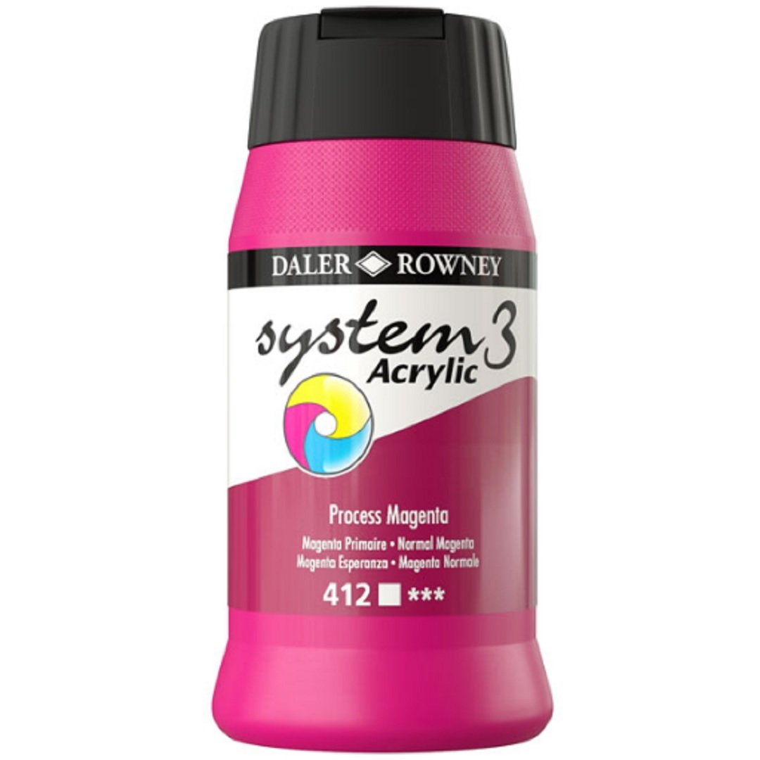 Daler Rowney System 3 Akrilik Boya 500ml 412 Process Magenta