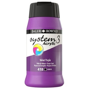 Daler Rowney System 3 Akrilik Boya 500ml 418 Velvet Purple