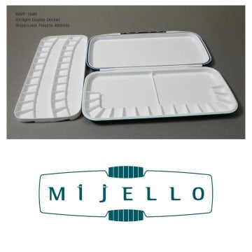 Mijello Mission Airtight Double Decker Kapaklı Sulu Boya Paleti 2 Katlı 40 Bölmeli