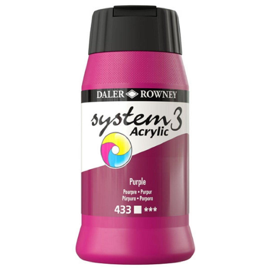 Daler Rowney System 3 Akrilik Boya 500ml 433 Purple