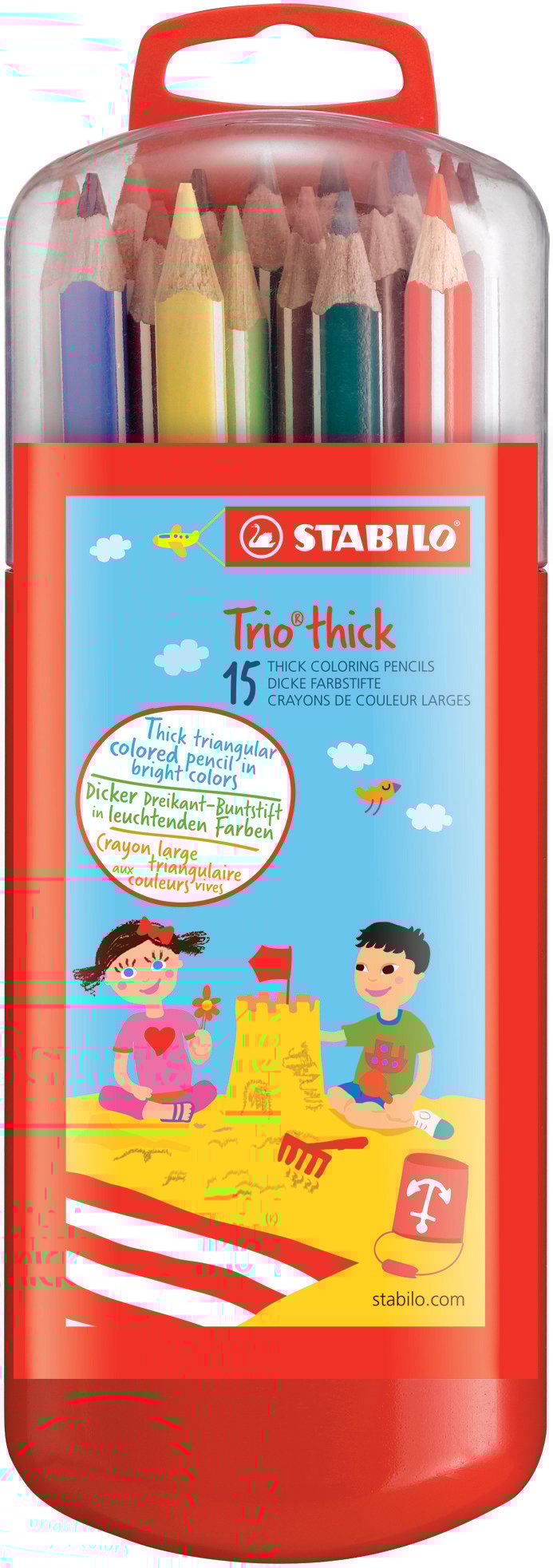 Stabilo Trio Thick Üçgen Kalın Kuru Boya 15 Renk Set Zebrui Kutu