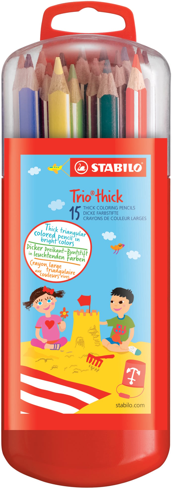 Stabilo Trio Thick Üçgen Kalın Kuru Boya 15 Renk Set Zebrui Kutu