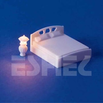 Eshel Maket Çift Kişilik Yatak ve Abajur 1/50