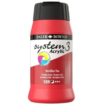Daler Rowney System 3 Akrilik Boya 500ml 588 Vermilion Hue