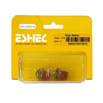 Eshel Maket Çiçekli Küp Saksı 1/150 2li