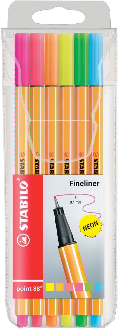 Stabilo Point 88 İnce Uçlu Keçeli Kalem Seti 6 Renk Neon Paket