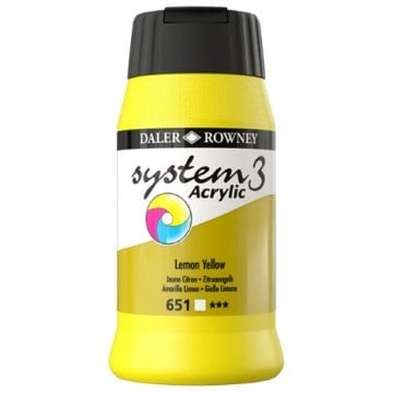 Daler Rowney System 3 Akrilik Boya 500ml 651 Lemon Yellow