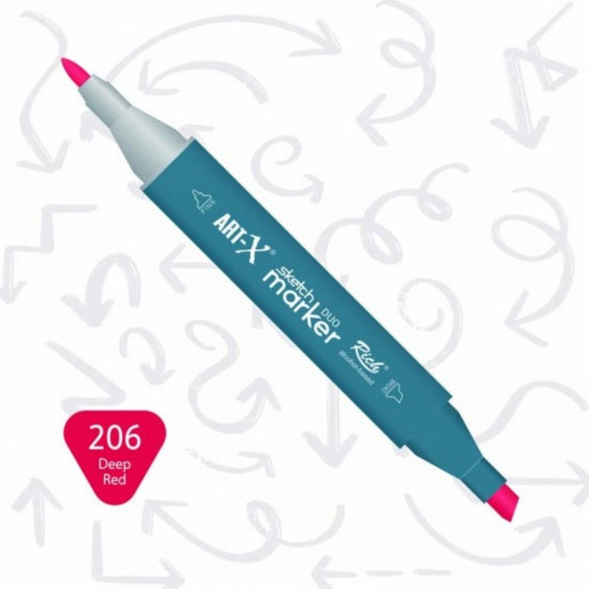 ART-X Çift Uçlu Sketch Marker Kalem 206 Deep Red