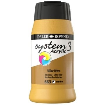 Daler Rowney System 3 Akrilik Boya 500ml 663 Yellow Ochre