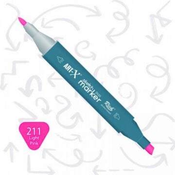 ART-X Çift Uçlu Sketch Marker Kalem 211 Light Pink