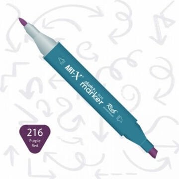 ART-X Çift Uçlu Sketch Marker Kalem 216 Purple Red