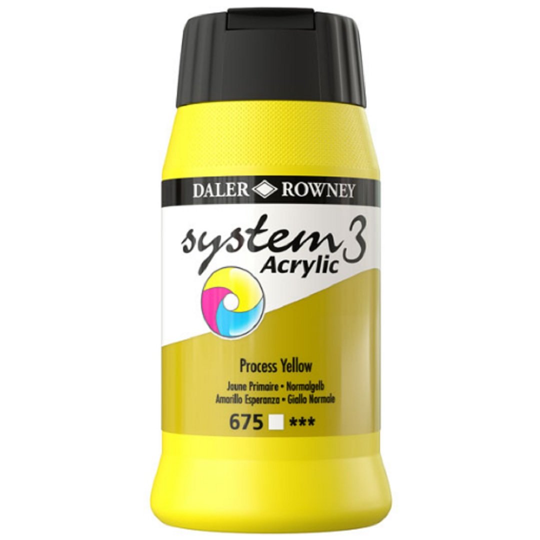 Daler Rowney System 3 Akrilik Boya 500ml 675 Process Yellow