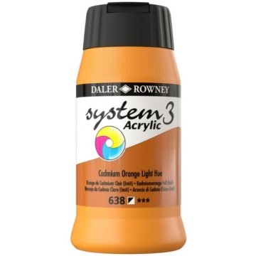Daler Rowney System 3 Akrilik Boya 500ml 638 Cadmium Orange Light Hue