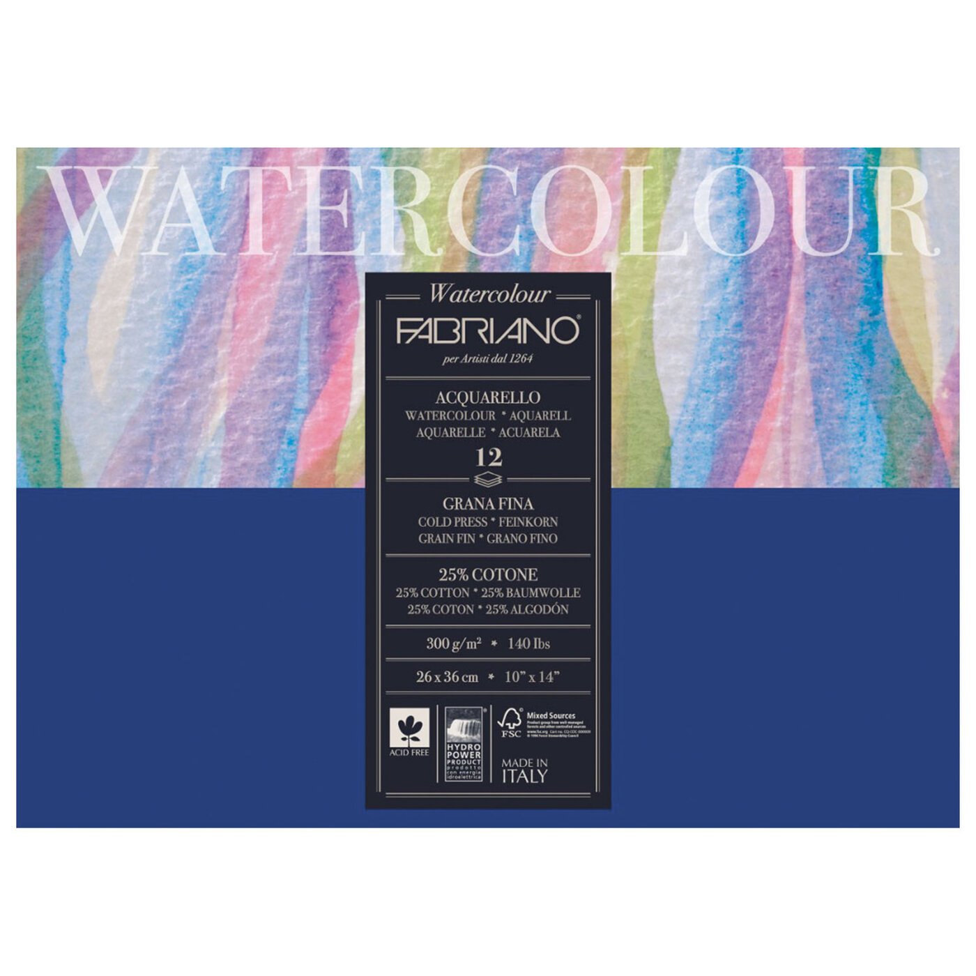 Fabriano Watercolour Sulu Boya Blok 300gr 26x36 12 Yaprak