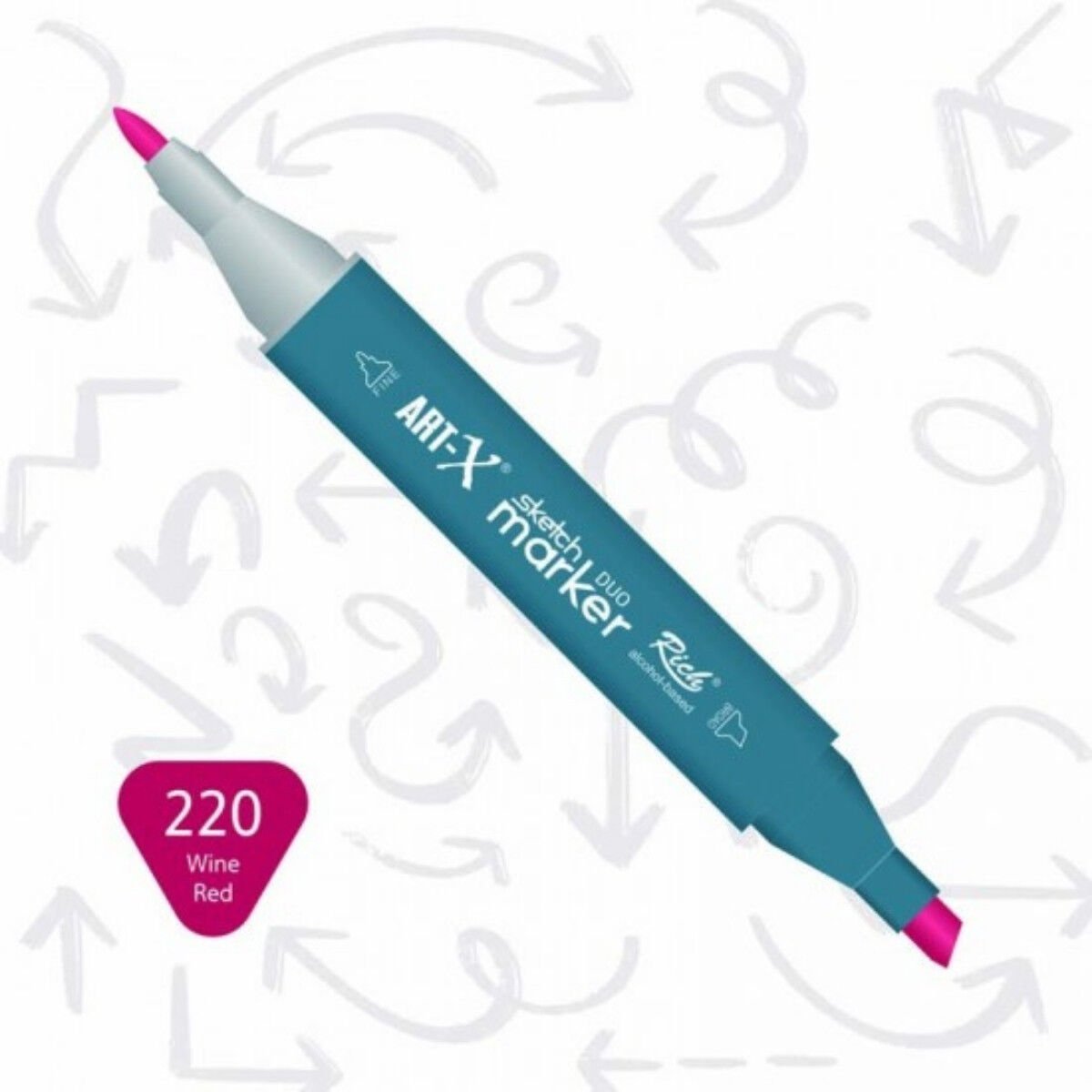 ART-X Çift Uçlu Sketch Marker Kalem 220 Wine Red
