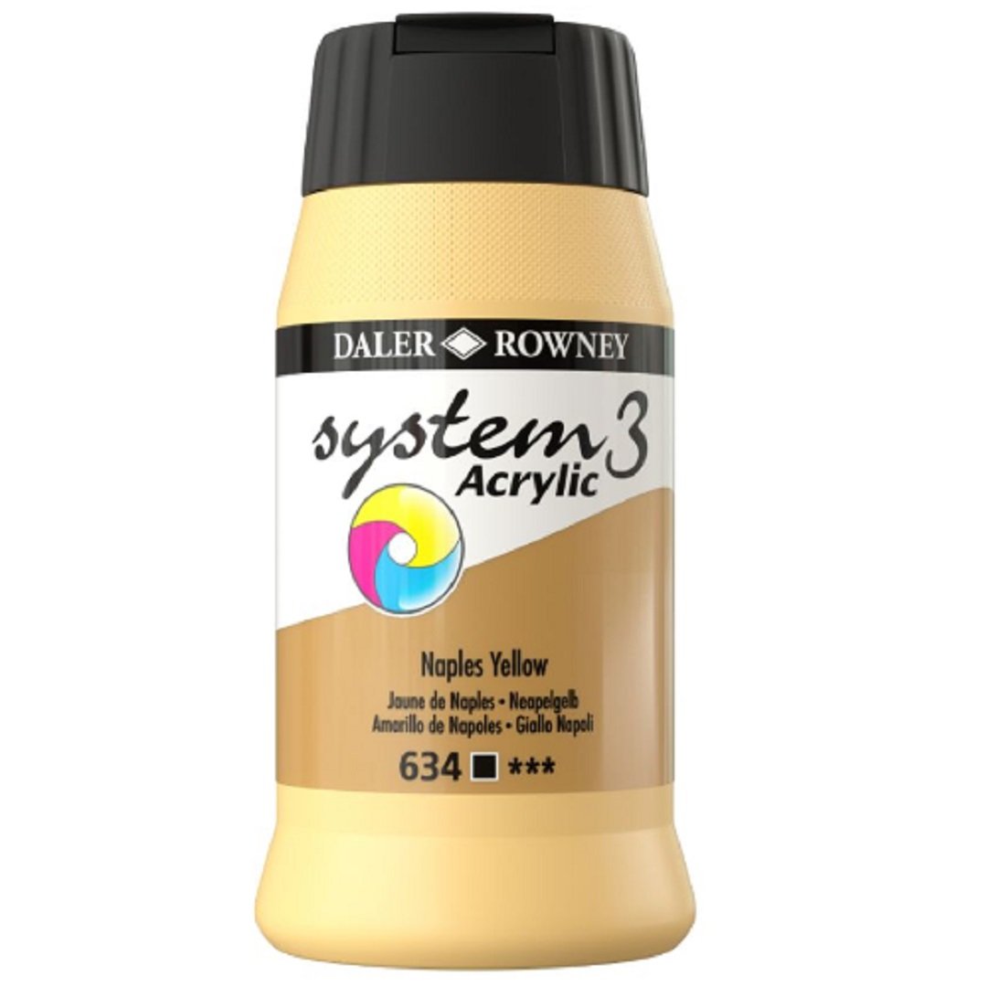 Daler Rowney System 3 Akrilik Boya 500ml 634 Naples Yellow