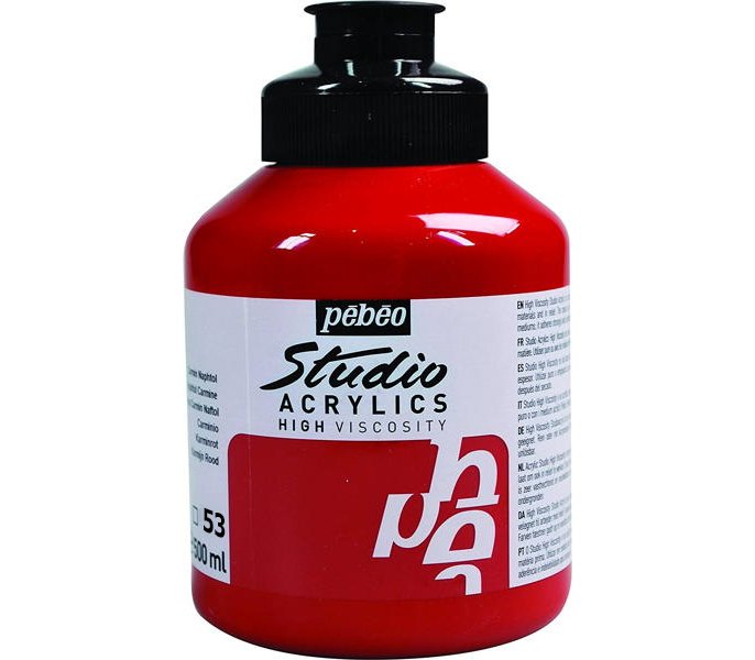 Pebeo Studio Akrilik Boya 500ml 53 Dark Cadmium Red Hue