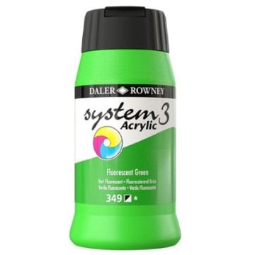 Daler Rowney System 3 Akrilik Boya 500ml 349 Fluoro Green