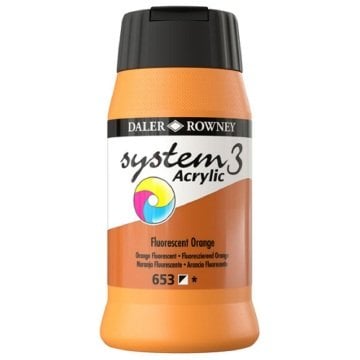 Daler Rowney System 3 Akrilik Boya 500ml 653 Fluoro Orange