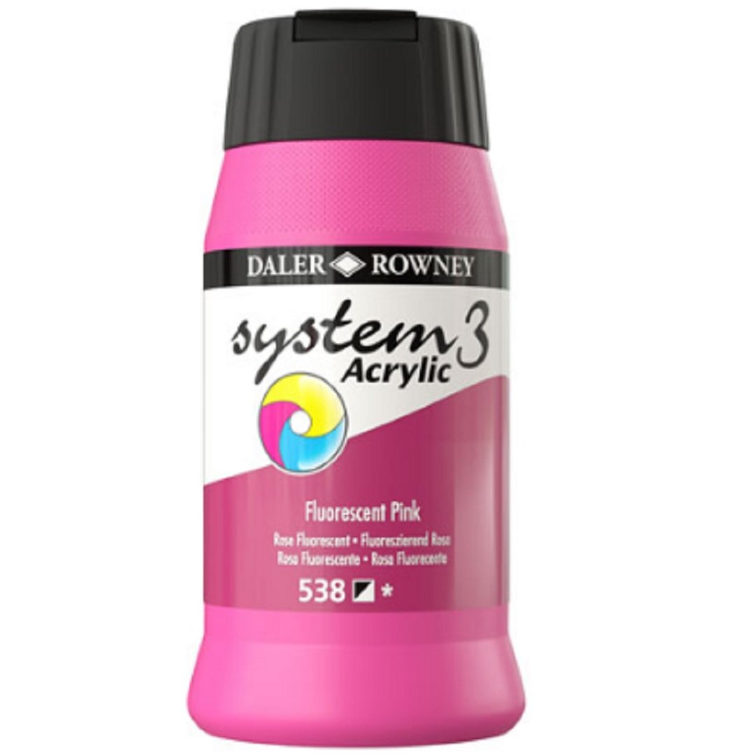 Daler Rowney System 3 Akrilik Boya 500ml 538 Fluoro Pink