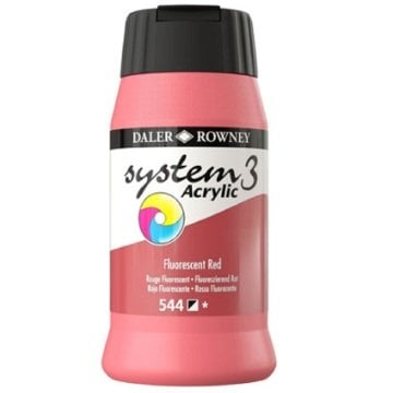 Daler Rowney System 3 Akrilik Boya 500ml 544 Fluoro Red