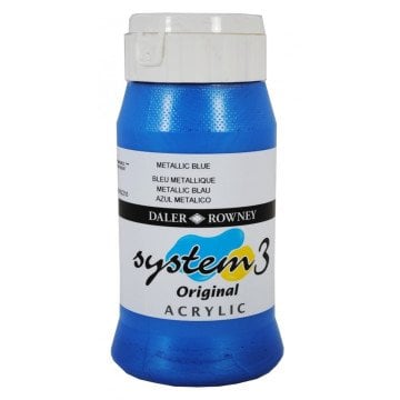 Daler Rowney System 3 Akrilik Boya 500ml 718 Metallic Blue