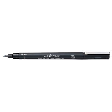 Uni Pin Brush Pen Fırça Uçlu Çizim Kalemi Black Siyah