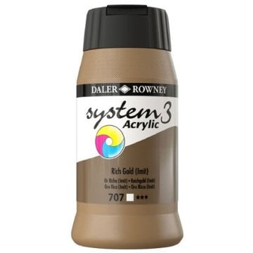 Daler Rowney System 3 Akrilik Boya 500ml 707 Rich Gold Imit