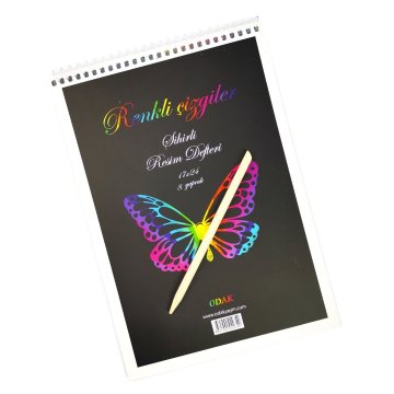 Odak Sihirli Kazıma Kağıdı ve Kalemi 17x24 8li