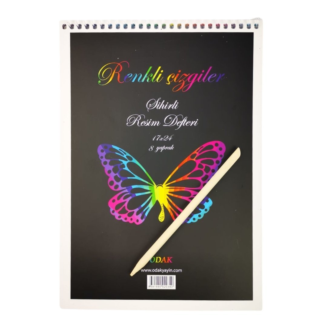 Odak Sihirli Kazıma Kağıdı ve Kalemi 17x24 8li