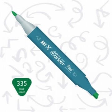 ART-X Çift Uçlu Sketch Marker Kalem 335 Dark Green