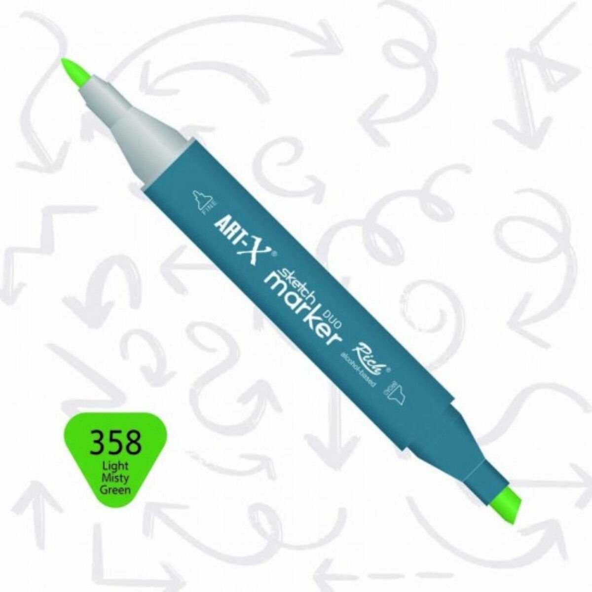 ART-X Çift Uçlu Sketch Marker Kalem 358 Light Misty Green