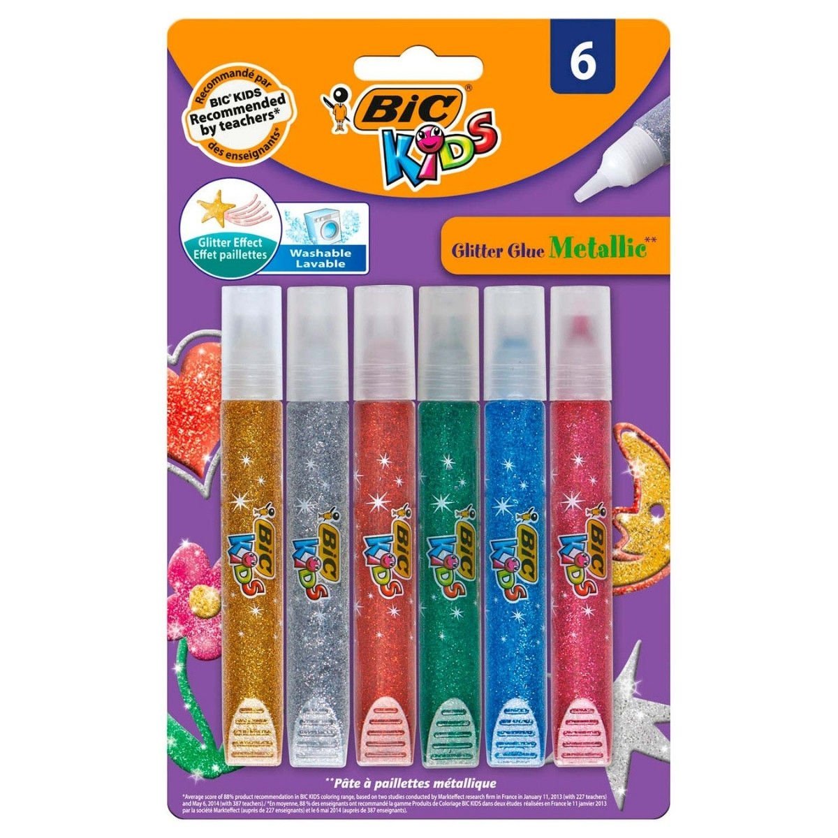 Bic Simli Sıvı Yapıştırıcı 6 Renk Metalik