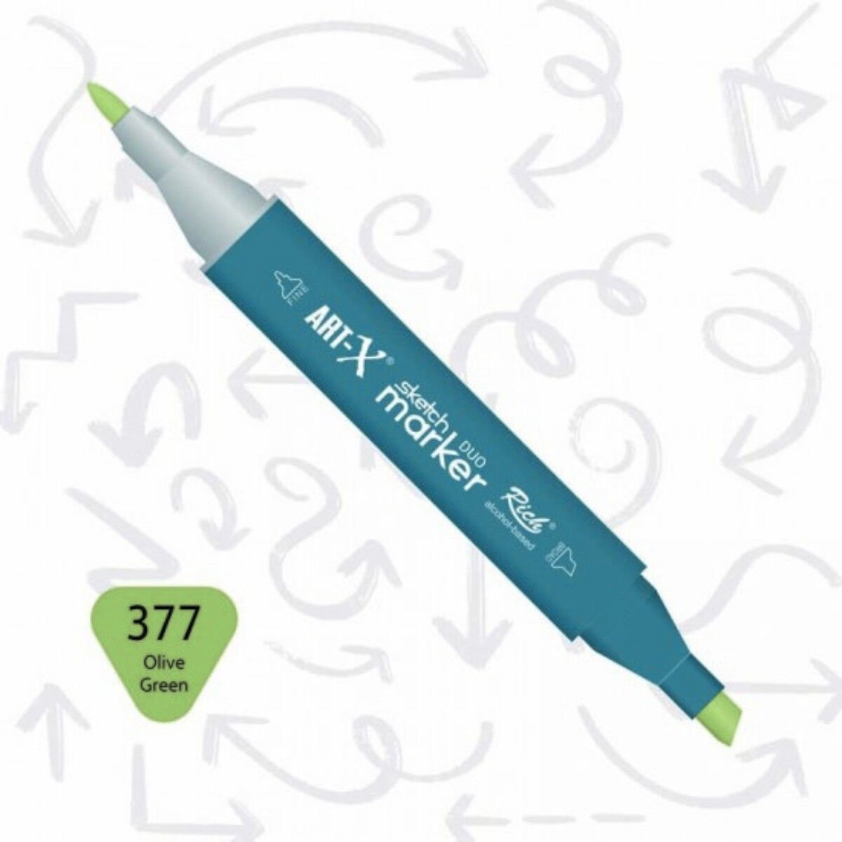 ART-X Çift Uçlu Sketch Marker Kalem 377 Olive Green