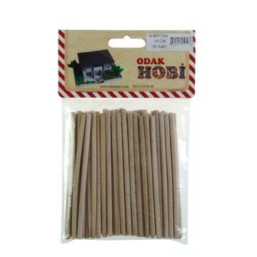Odak Hobi Yuvarlak Çıta 4mm 10cm 50li Paket