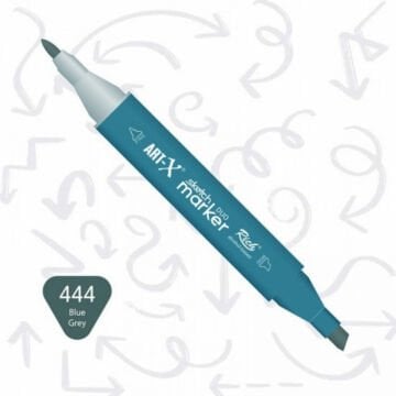 ART-X Çift Uçlu Sketch Marker Kalem 444 Blue Grey