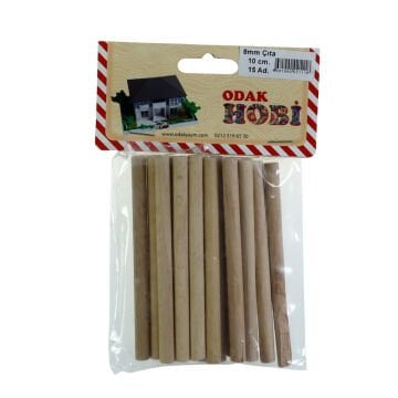 Odak Hobi Yuvarlak Çıta 8mm 10cm 15li Paket