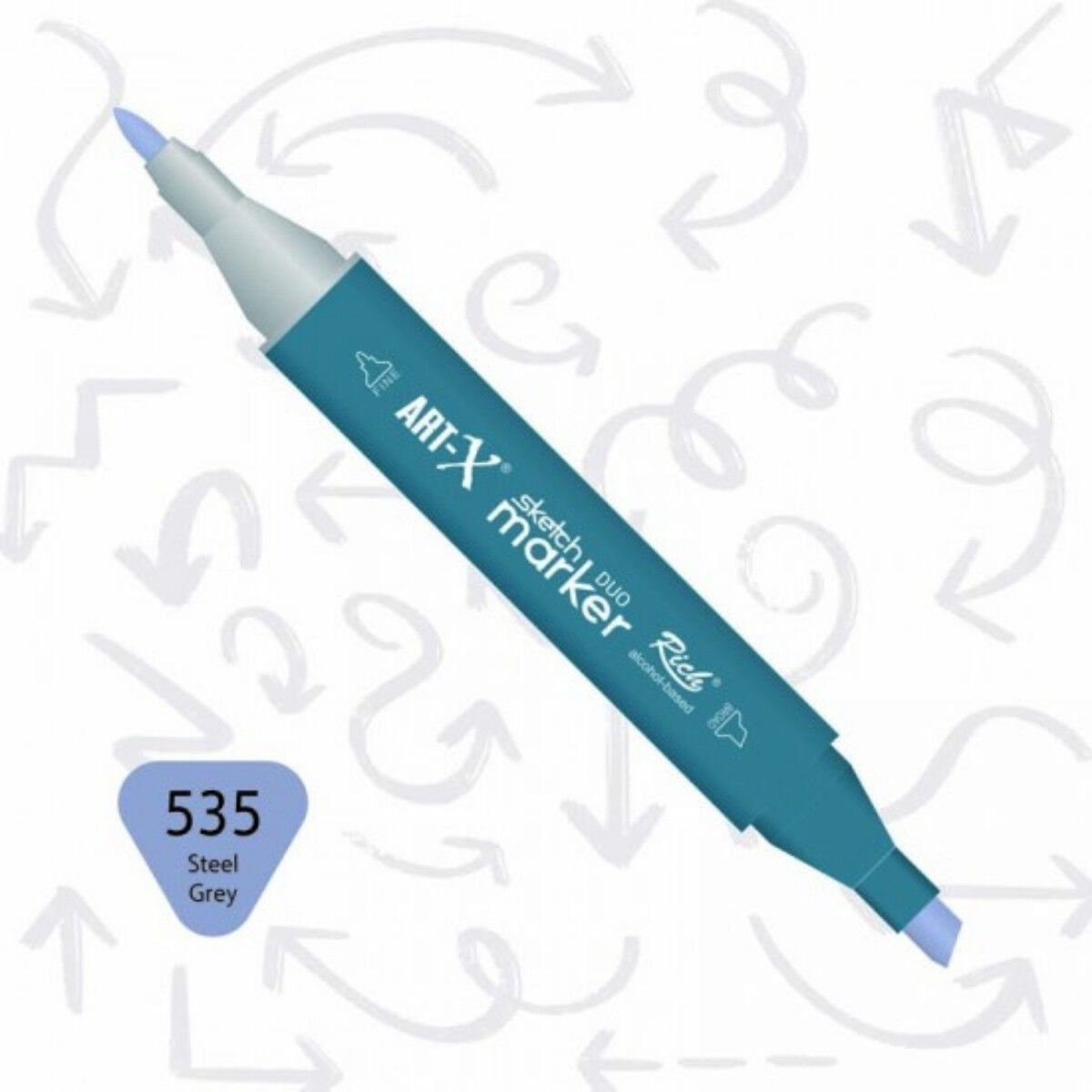 ART-X Çift Uçlu Sketch Marker Kalem 535 Steel Grey