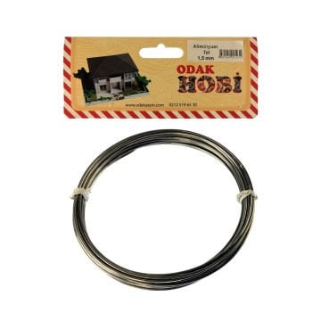 Odak Hobi Aliminyum Gümüş Tel 1.5mm 6metre Paket