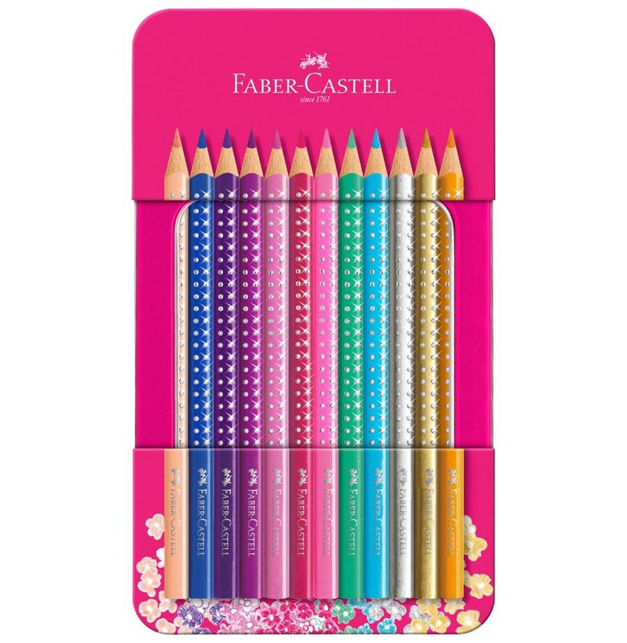 Faber Castell Kuruboya Parlak Renkler Metal Kutu 12 Renk 201737
