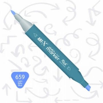 ART-X Çift Uçlu Sketch Marker Kalem 659 Light Baby Blue