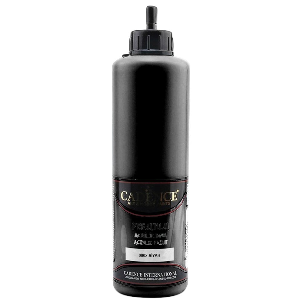 Cadence Premium Akrilik Boya 500ml 0002 Siyah