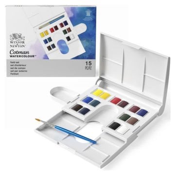 Winsor Newton Cotman Compact Set 14lü Yarım Tablet Sulu Boya Seti