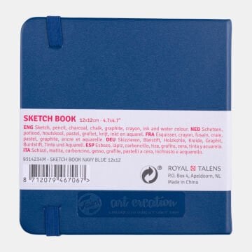 Talens Art Creation Eskiz Bloğu Sert Kapak 140gr 12x12cm Navy Blue 80yp